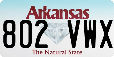 AR license plate 802VWX