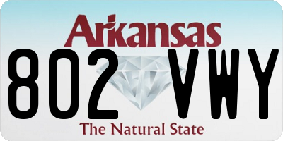 AR license plate 802VWY