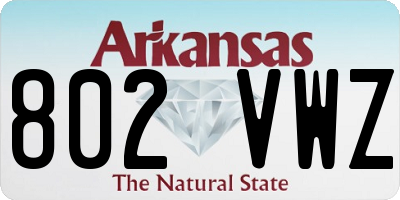 AR license plate 802VWZ
