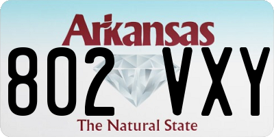 AR license plate 802VXY