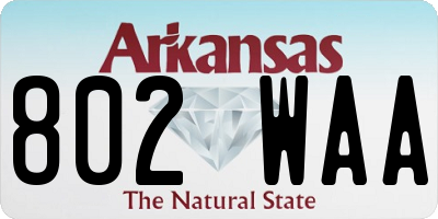 AR license plate 802WAA