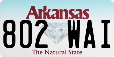 AR license plate 802WAI