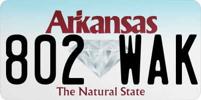 AR license plate 802WAK