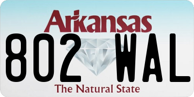AR license plate 802WAL