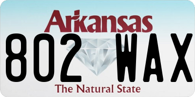 AR license plate 802WAX