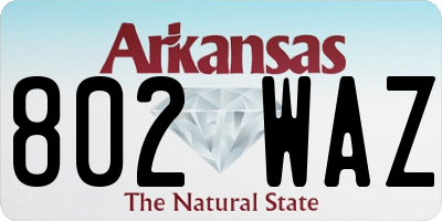 AR license plate 802WAZ