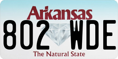AR license plate 802WDE