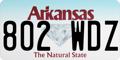 AR license plate 802WDZ