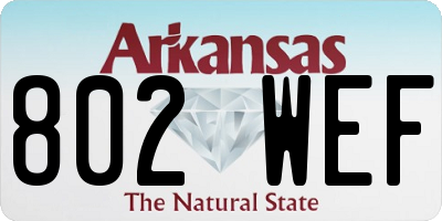AR license plate 802WEF