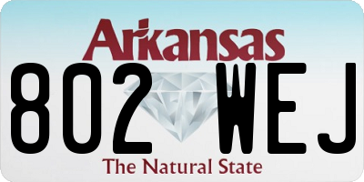 AR license plate 802WEJ