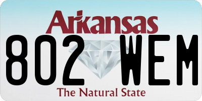 AR license plate 802WEM