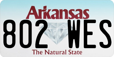 AR license plate 802WES
