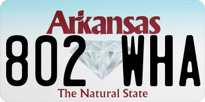 AR license plate 802WHA