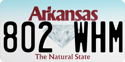 AR license plate 802WHM