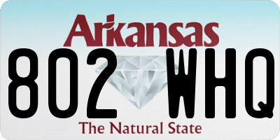 AR license plate 802WHQ