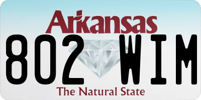 AR license plate 802WIM