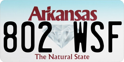 AR license plate 802WSF