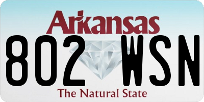 AR license plate 802WSN