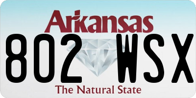 AR license plate 802WSX