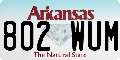 AR license plate 802WUM