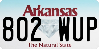 AR license plate 802WUP