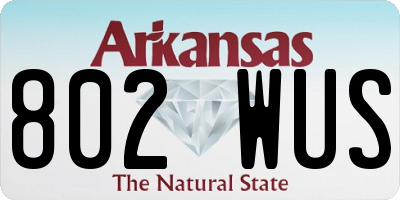 AR license plate 802WUS