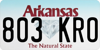 AR license plate 803KRO