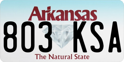 AR license plate 803KSA