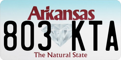 AR license plate 803KTA