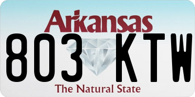 AR license plate 803KTW