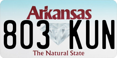 AR license plate 803KUN