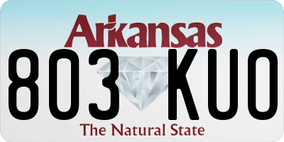 AR license plate 803KUO
