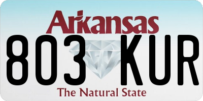 AR license plate 803KUR