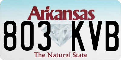 AR license plate 803KVB