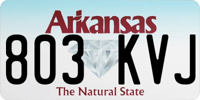AR license plate 803KVJ