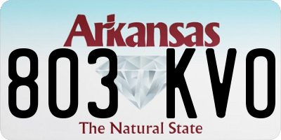 AR license plate 803KVO
