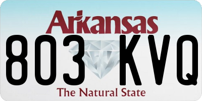 AR license plate 803KVQ