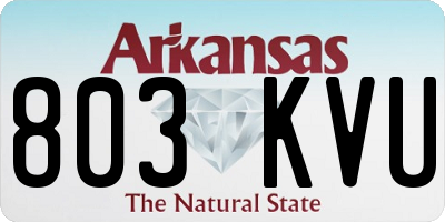 AR license plate 803KVU