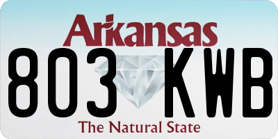 AR license plate 803KWB