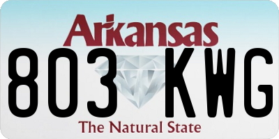 AR license plate 803KWG