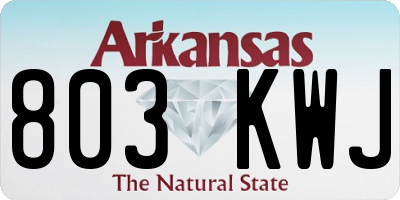 AR license plate 803KWJ