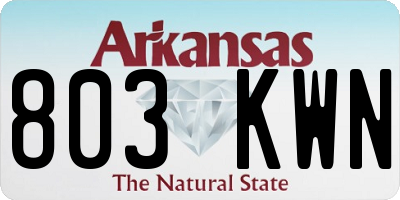 AR license plate 803KWN
