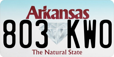 AR license plate 803KWO