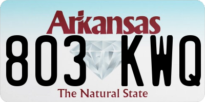 AR license plate 803KWQ