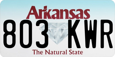 AR license plate 803KWR