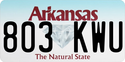 AR license plate 803KWU