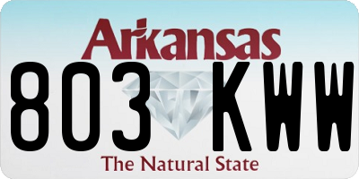 AR license plate 803KWW
