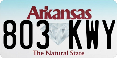 AR license plate 803KWY