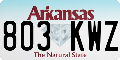 AR license plate 803KWZ
