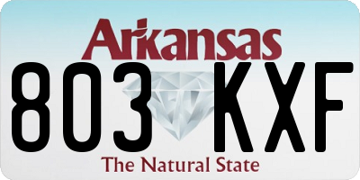 AR license plate 803KXF